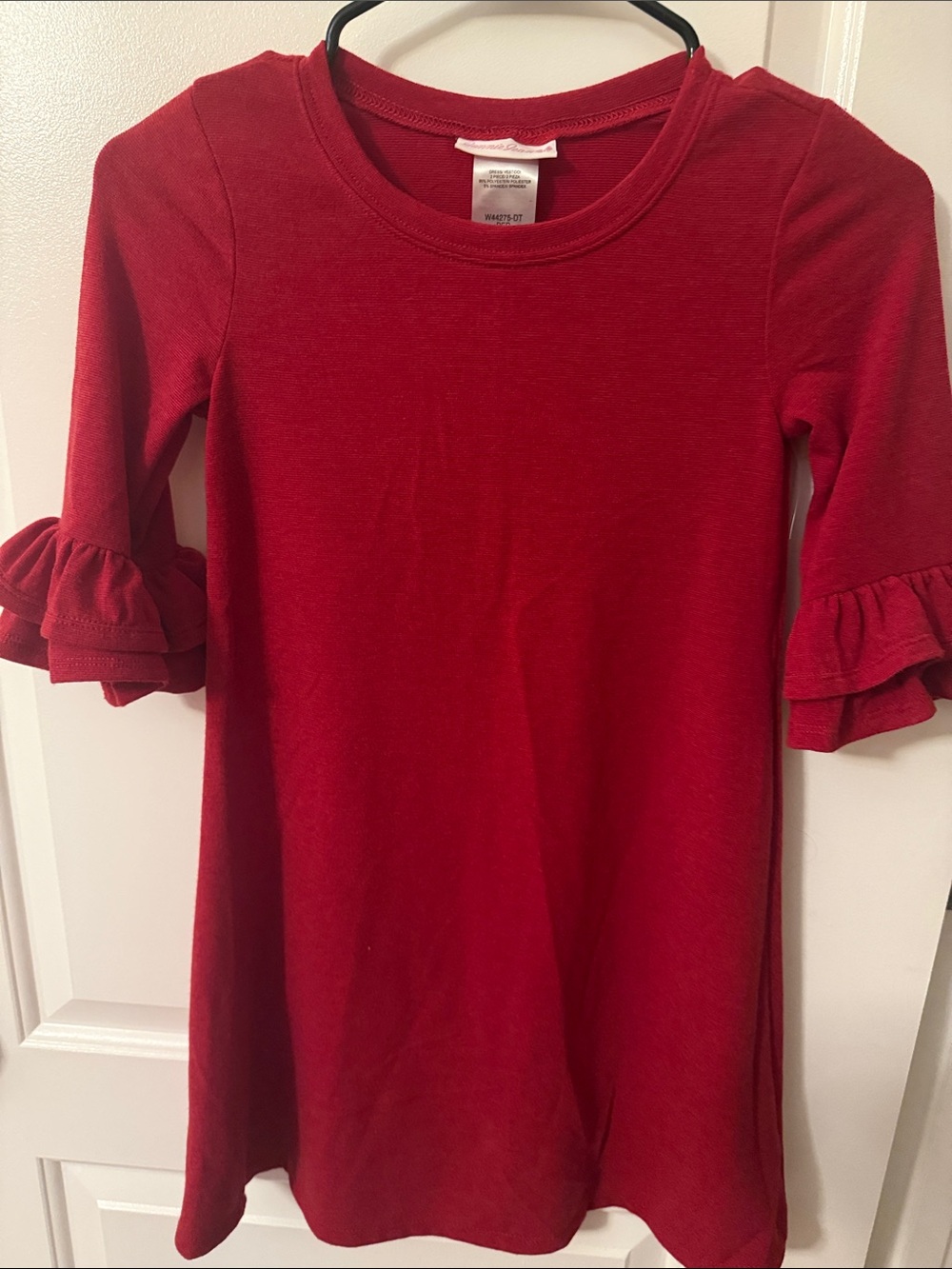 Bonnie Jean Red Ruffle Sleeve Casual Dress